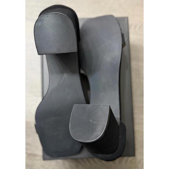 IDIFU Black Chunky Block Heel Sandals Women Size 9.5 - Picture 3 of 4